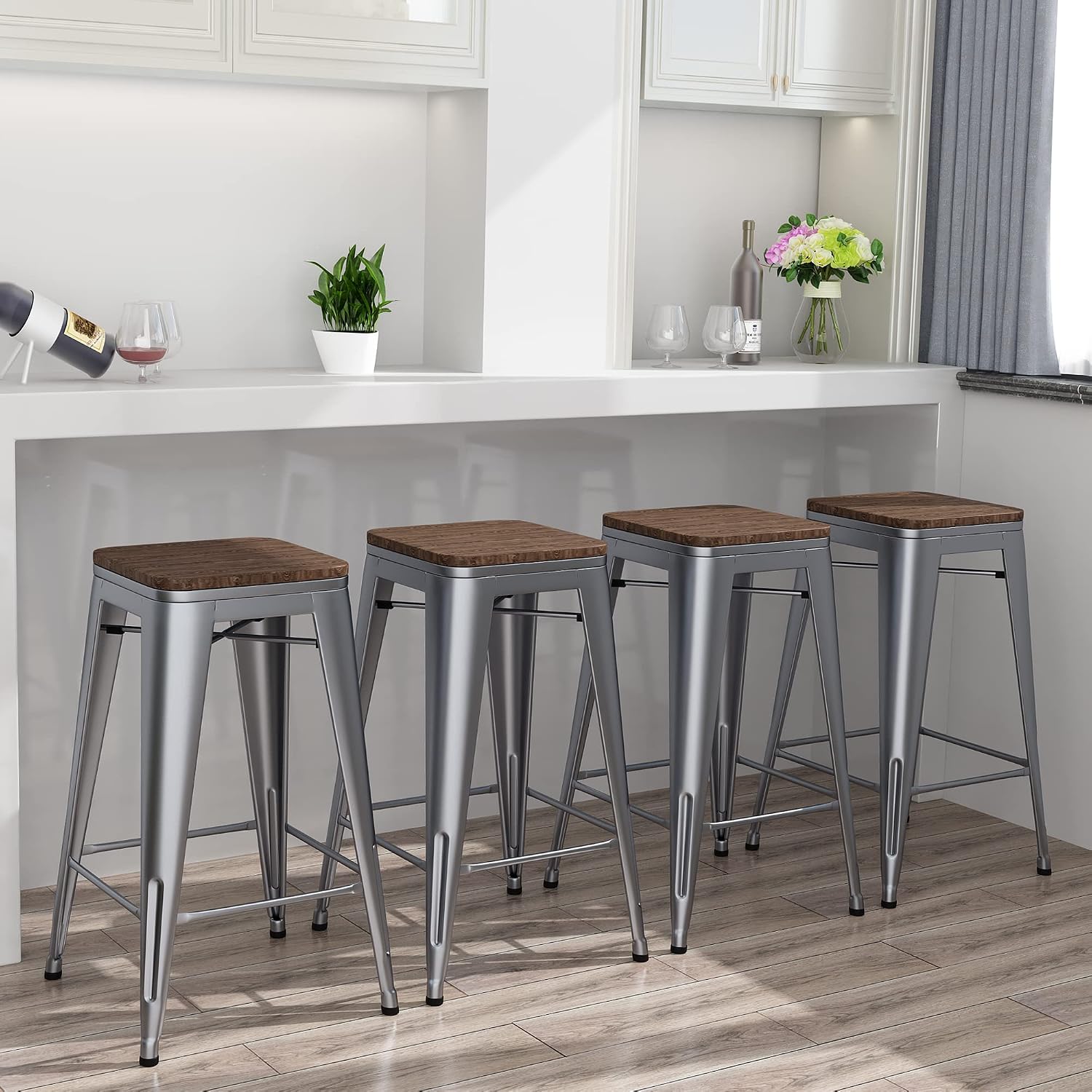 Backless Metal Counter Stools