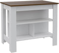 White Walnut Modern Kitchen Island Storage Cabinet