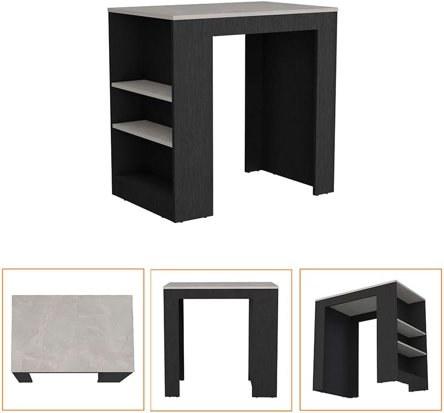 36.2" Multicolor Counter Height Kitchen Island Table