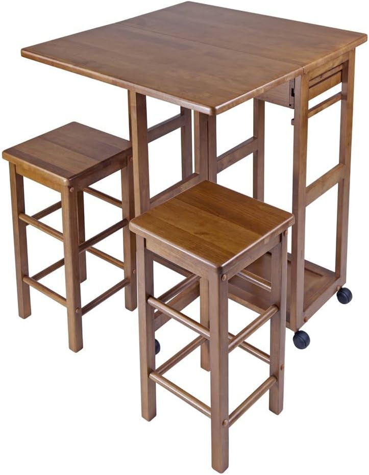 Teak Foldable Drop Leaf Dining Set