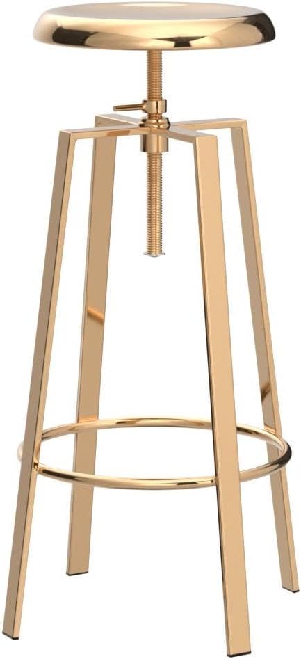 Gold Adjustable Swivel Metal Bar Stools Set of 2