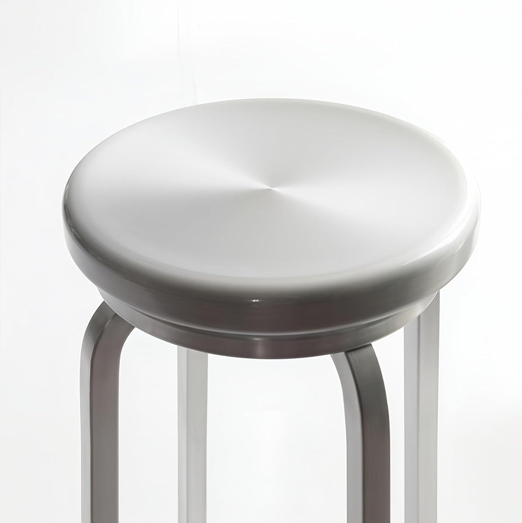 26" Industrial Metal Swivel Round Seat Backless Bar Stool