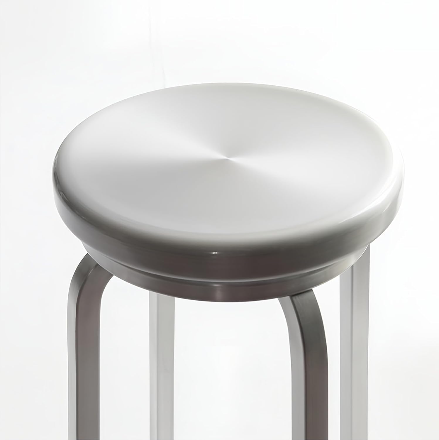 26" Industrial Metal Swivel Round Seat Backless Bar Stool