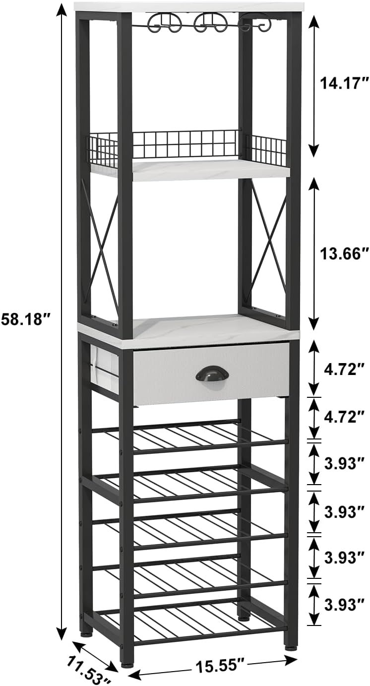 4-Tier Freestanding Wine Liquor Bar Cabinet
