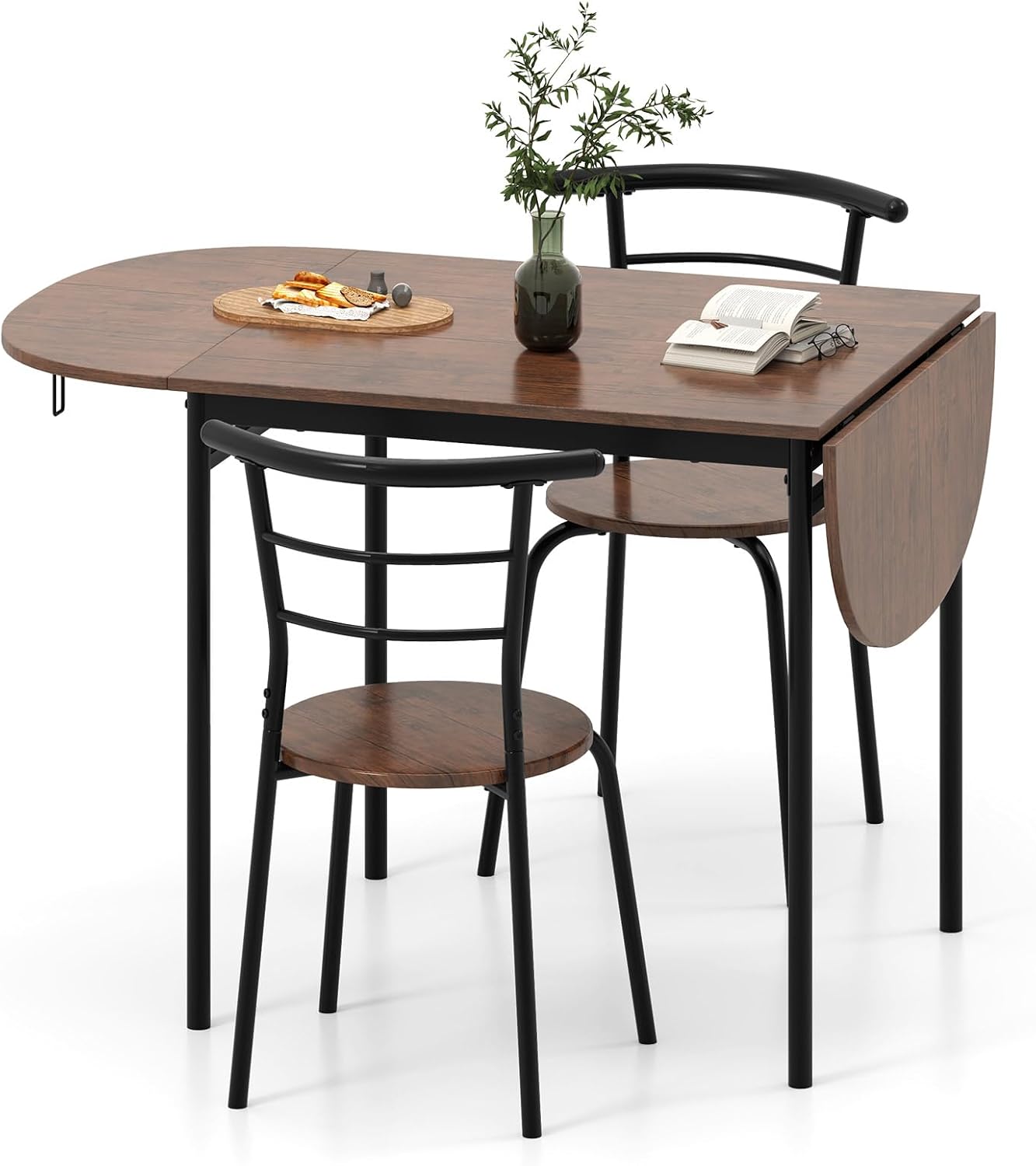 Rustic Brown 3pc Extendable Dining Set