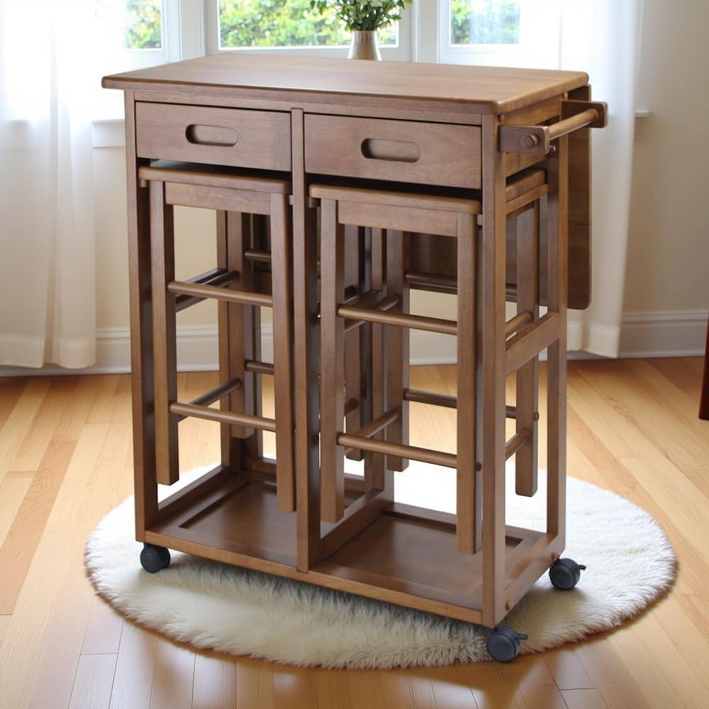 Teak Foldable Drop Leaf Dining Set