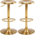 Gold Adjustable Swivel Round Bar Stools Set of 2