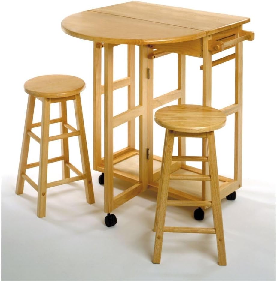 3pc Brown Drop Leaf Dining Set