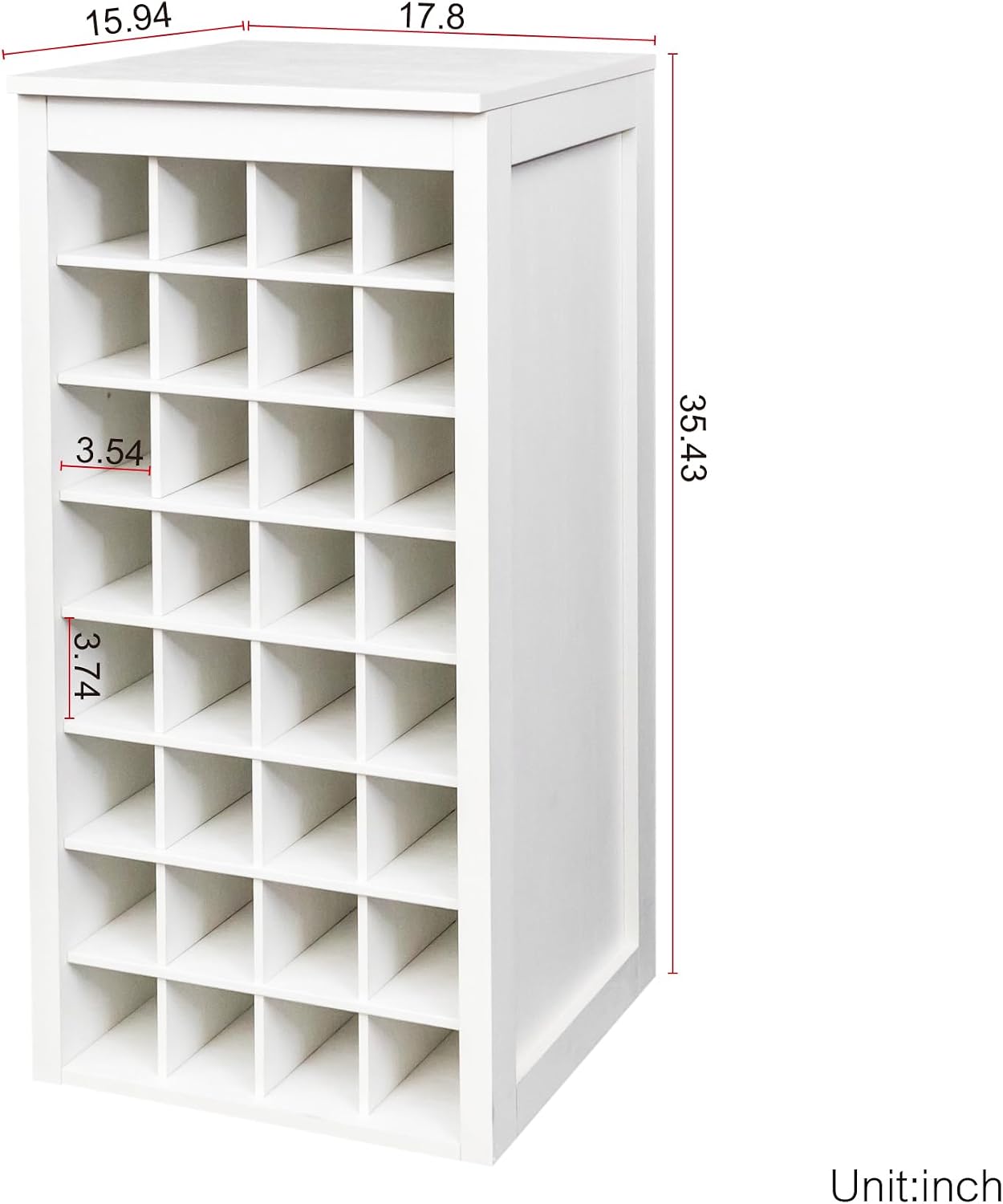 35" White Farmhouse Wine Storage Sideboard