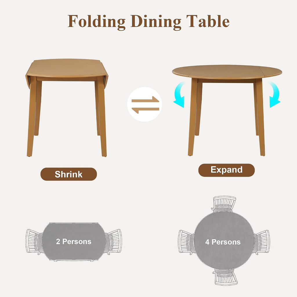 Light Brown 3pc Drop Leaf Dining Set