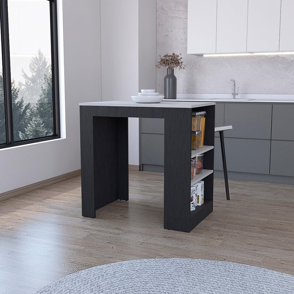 36.2" Multicolor Counter Height Kitchen Island Table