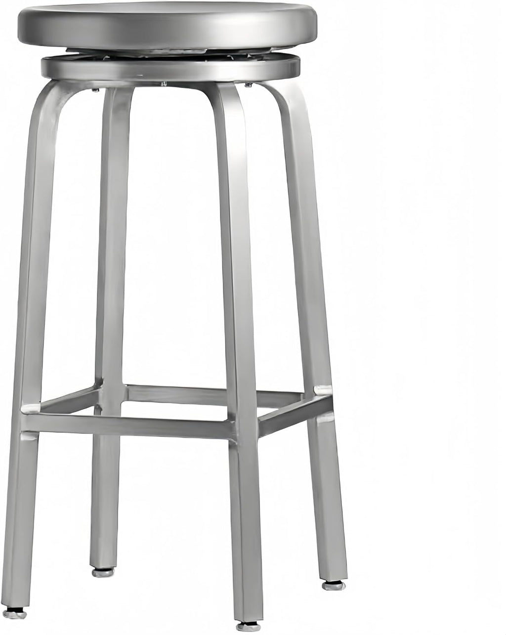 26" Industrial Metal Swivel Round Seat Backless Bar Stool