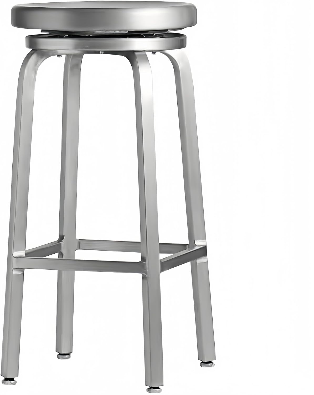 26" Industrial Metal Swivel Round Seat Backless Bar Stool