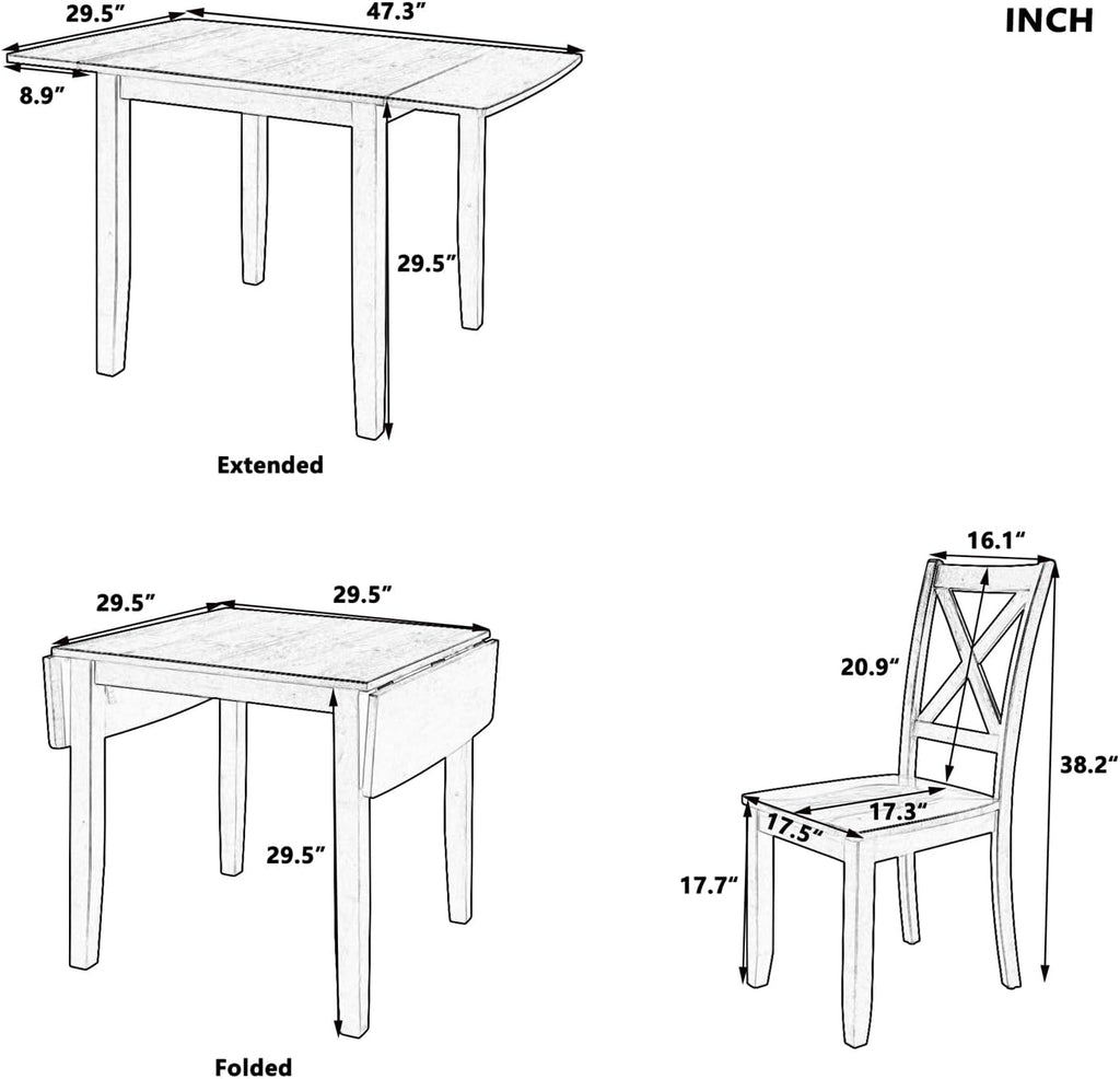 Brown 3pc Farmhouse Dining Set