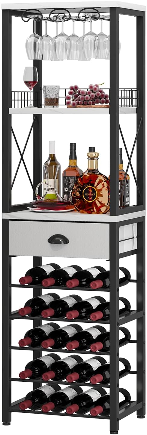 4-Tier Freestanding Wine Liquor Bar Cabinet