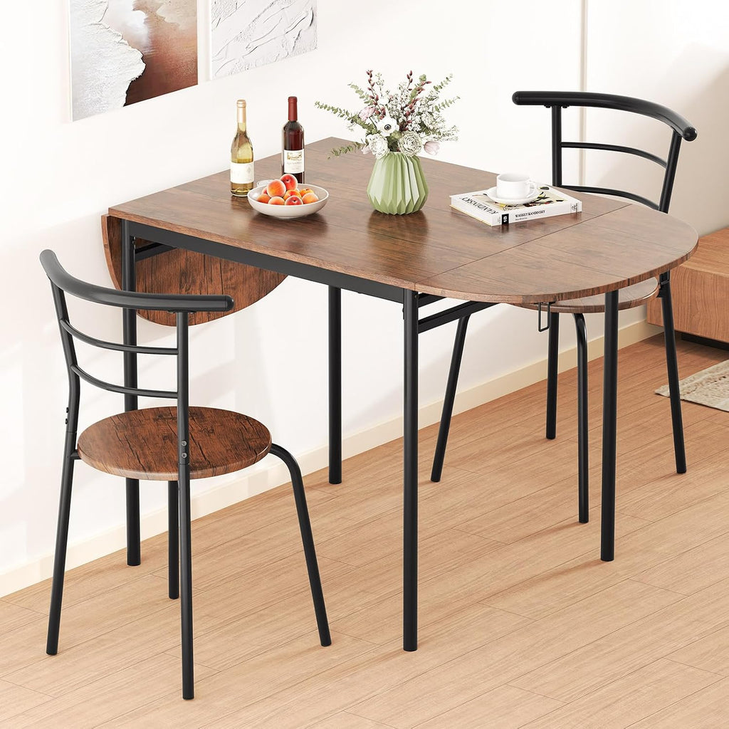 Rustic Brown 3pc Extendable Dining Set
