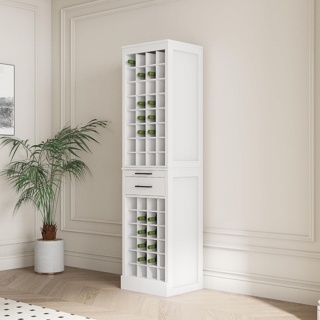 35" White Farmhouse Wine Storage Sideboard