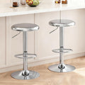 Chrome Adjustable Swivel Backless Bar Stools Set of 2
