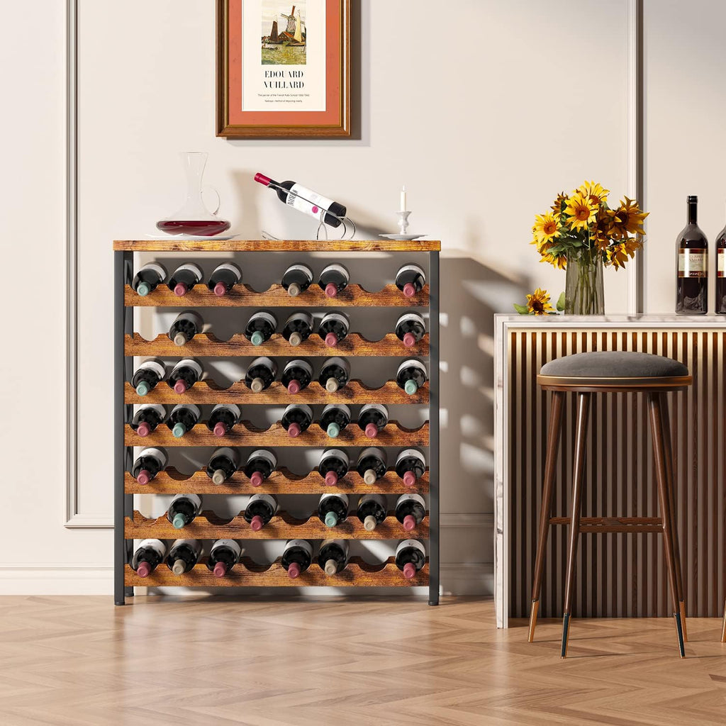 56 Bottle Freestanding Stackable Wood Wine Rack