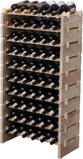 Natural Wood 60 Bottle Stackable Wine Rack