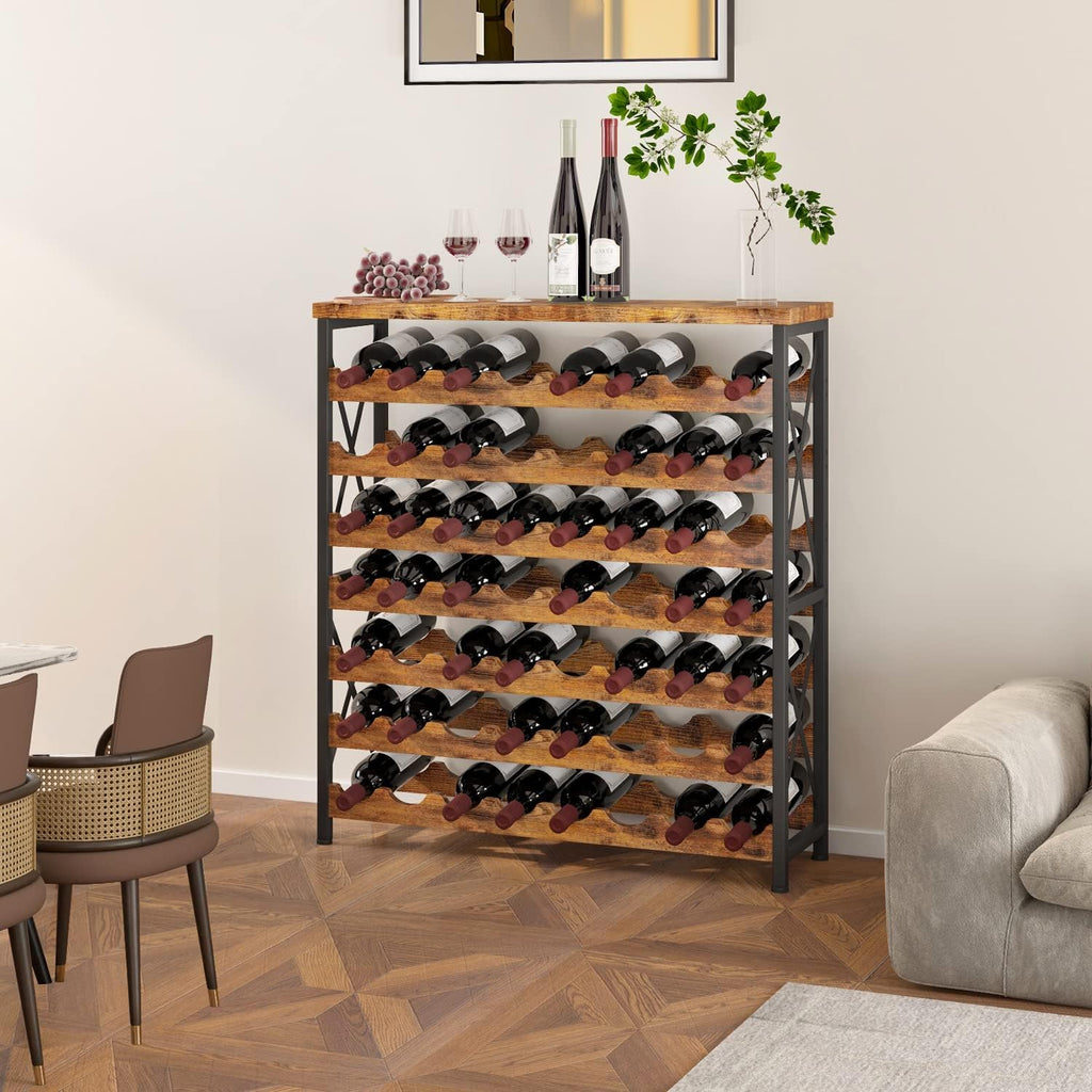 56 Bottle Freestanding Stackable Wood Wine Rack