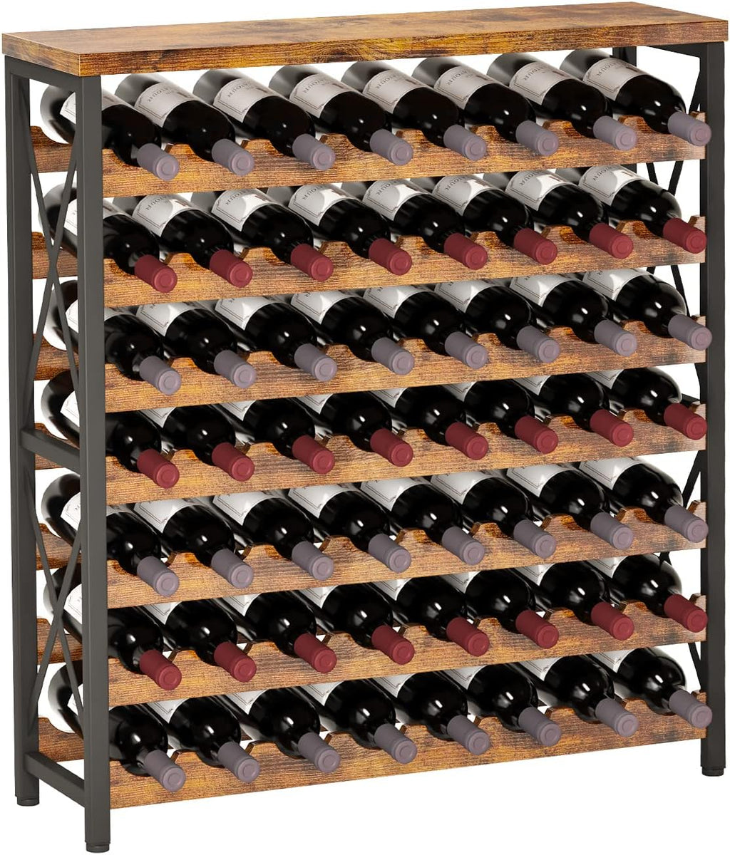 56 Bottle Freestanding Stackable Wood Wine Rack