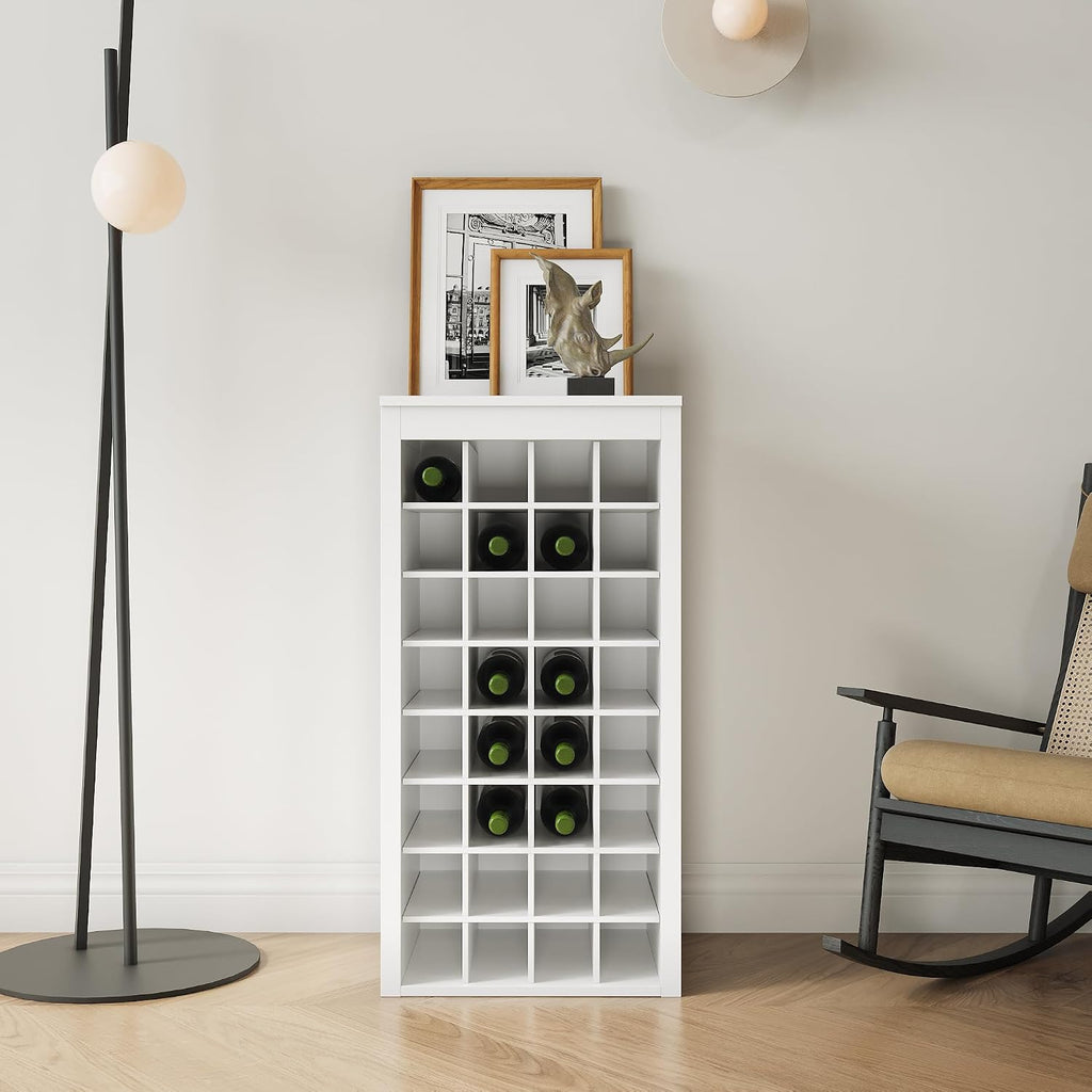 35" White Farmhouse Wine Storage Sideboard
