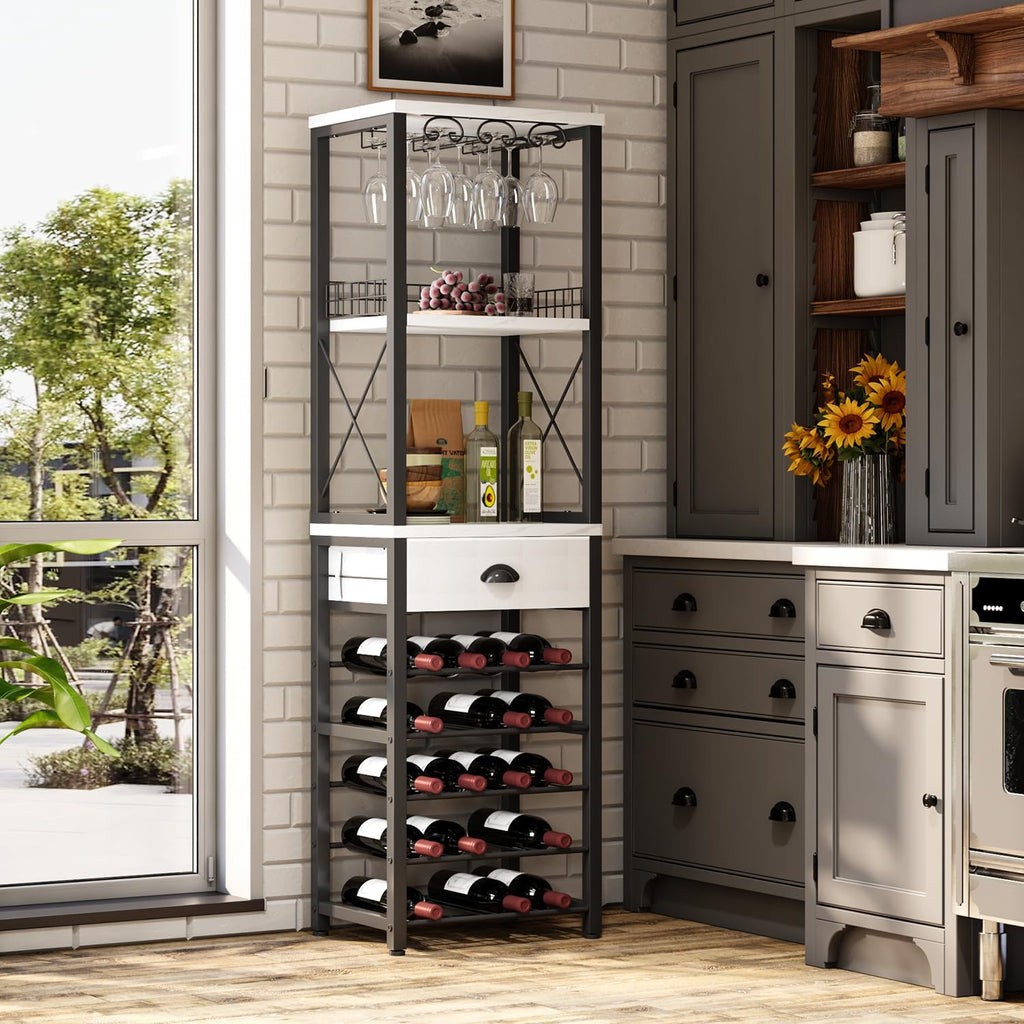4-Tier Freestanding Wine Liquor Bar Cabinet