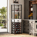 4-Tier Freestanding Wine Liquor Bar Cabinet