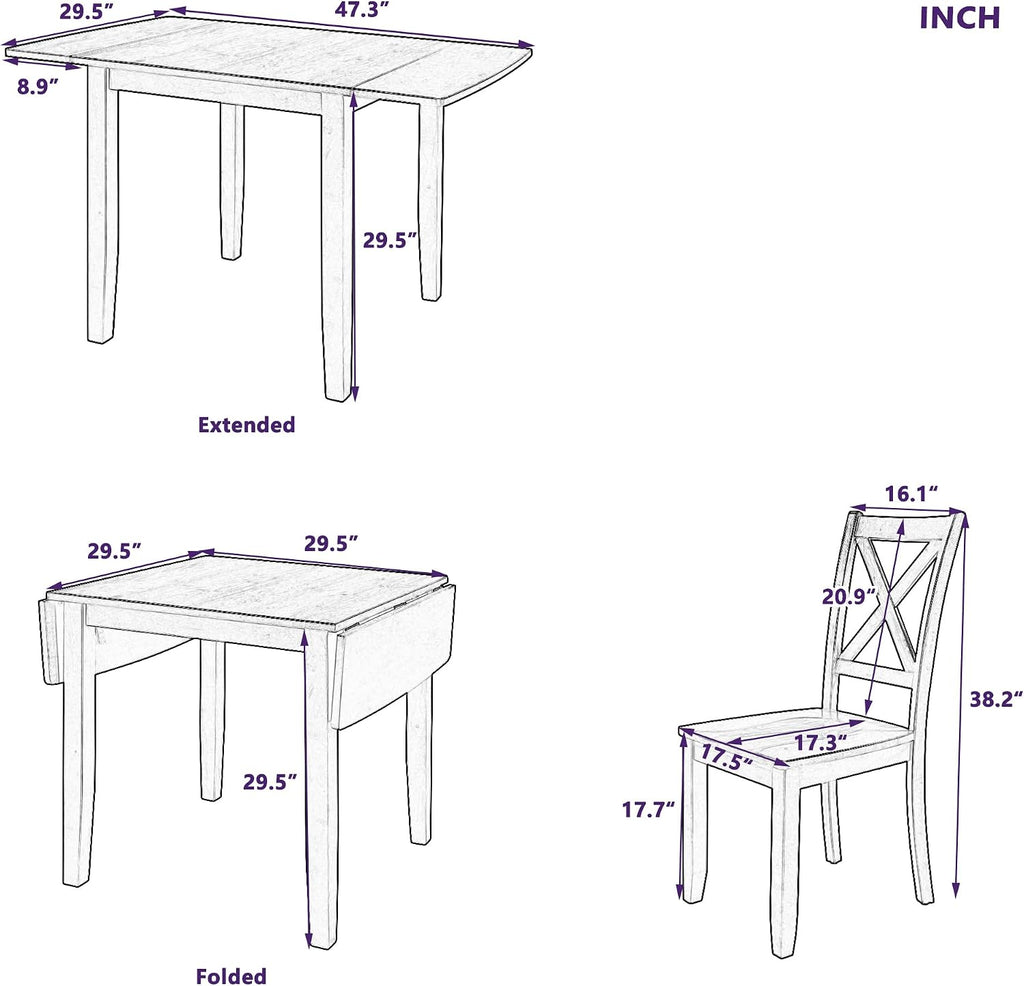 Brown 3pc X-Back Dining Set