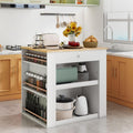 Rubberwood Top Storage Kitchen Island Cabinet