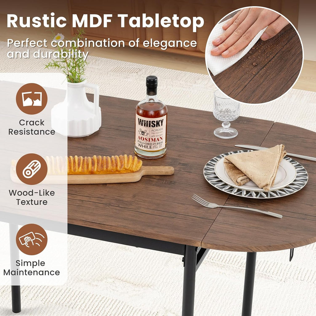 Metal Frame 3pc Drop Leaf Dining Set