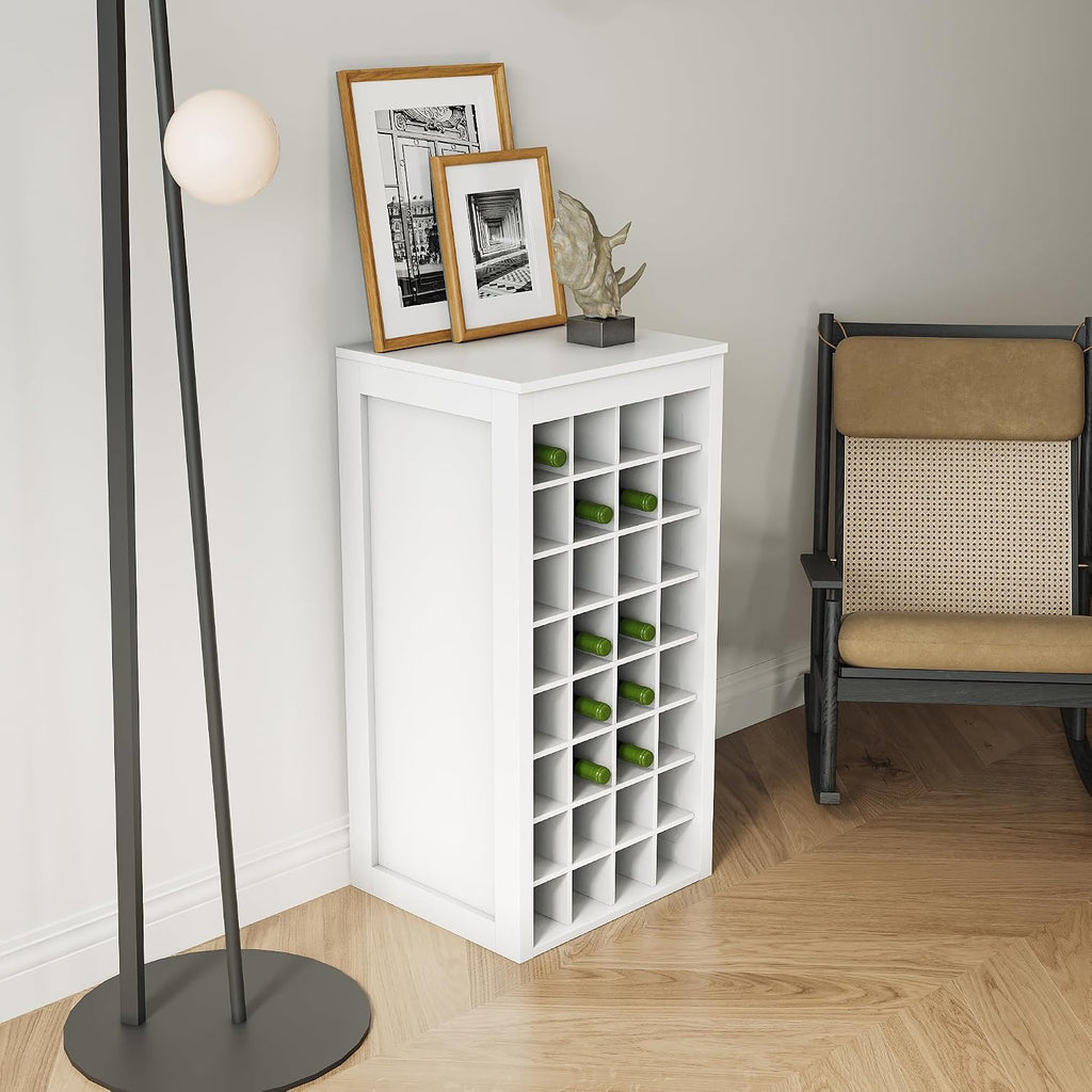 35" White Farmhouse Wine Storage Sideboard