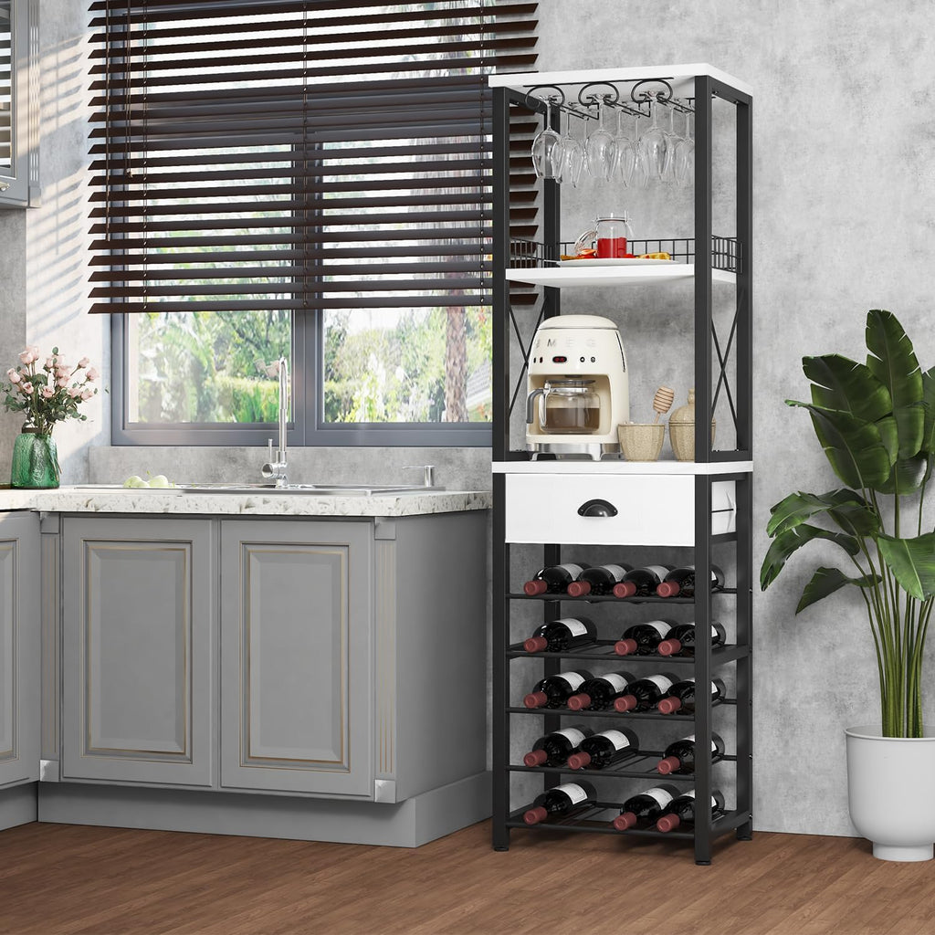 4-Tier Freestanding Wine Liquor Bar Cabinet