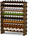 Walnut Bamboo 69 Bottle Freestanding Wine Rack