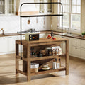 47" Rustic Brown Solid Wood Kitchen Island
