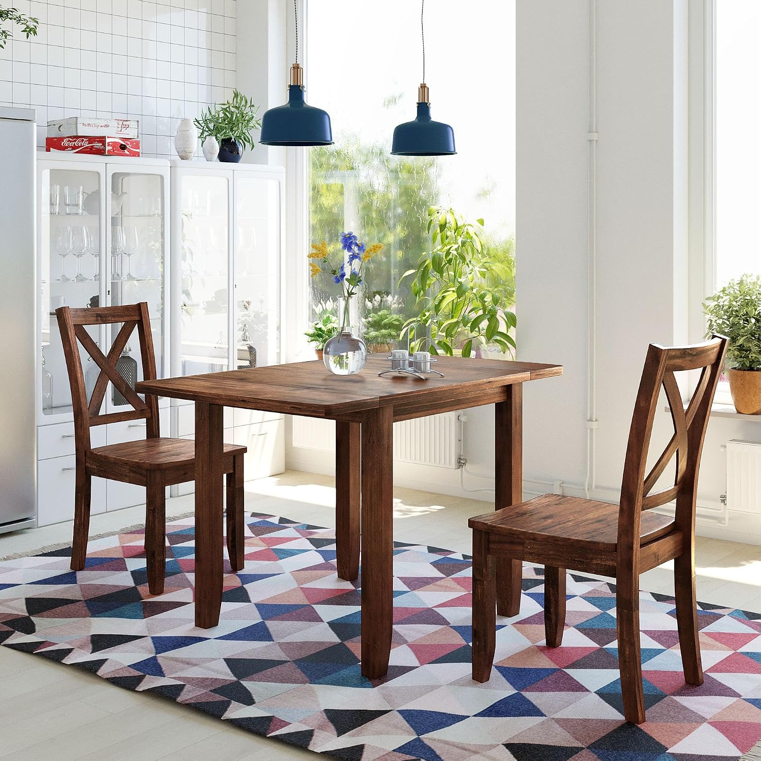 Brown 3pc X-Back Dining Set