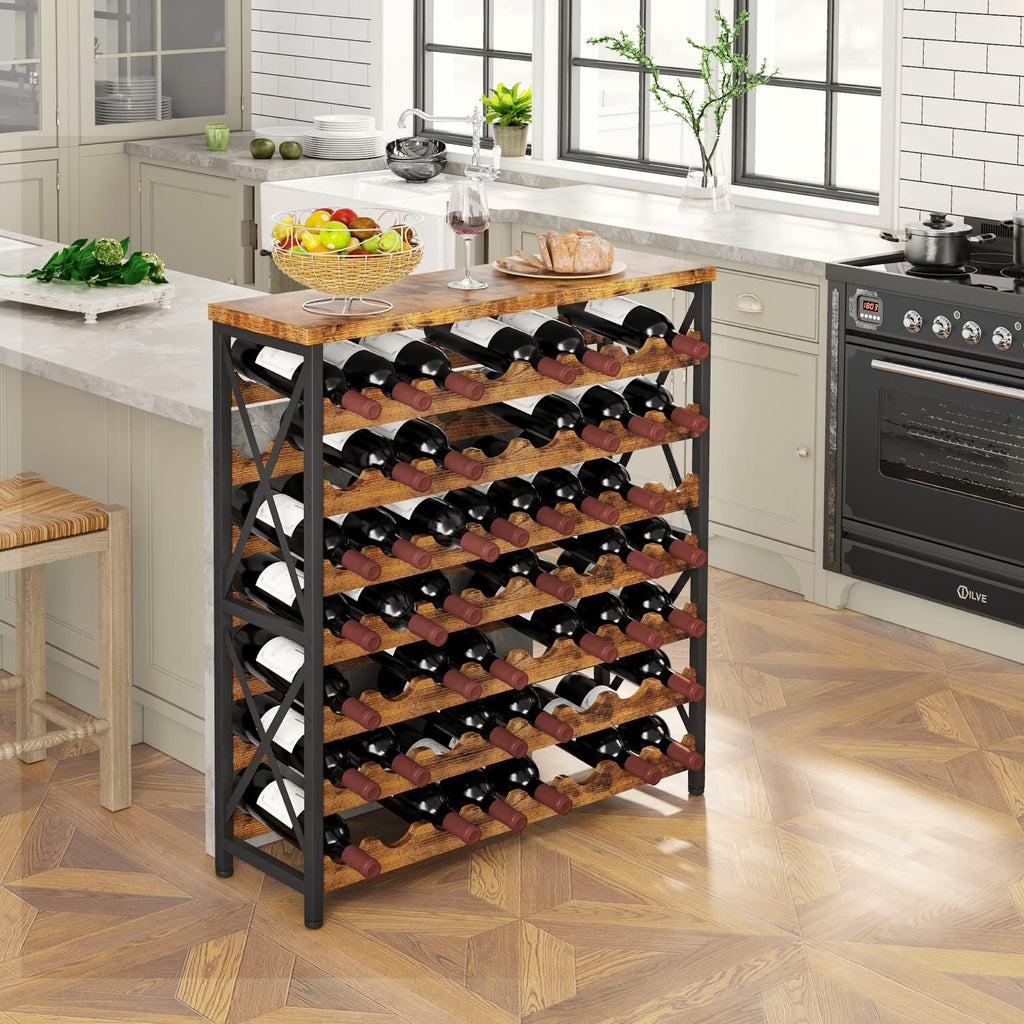 56 Bottle Freestanding Stackable Wood Wine Rack