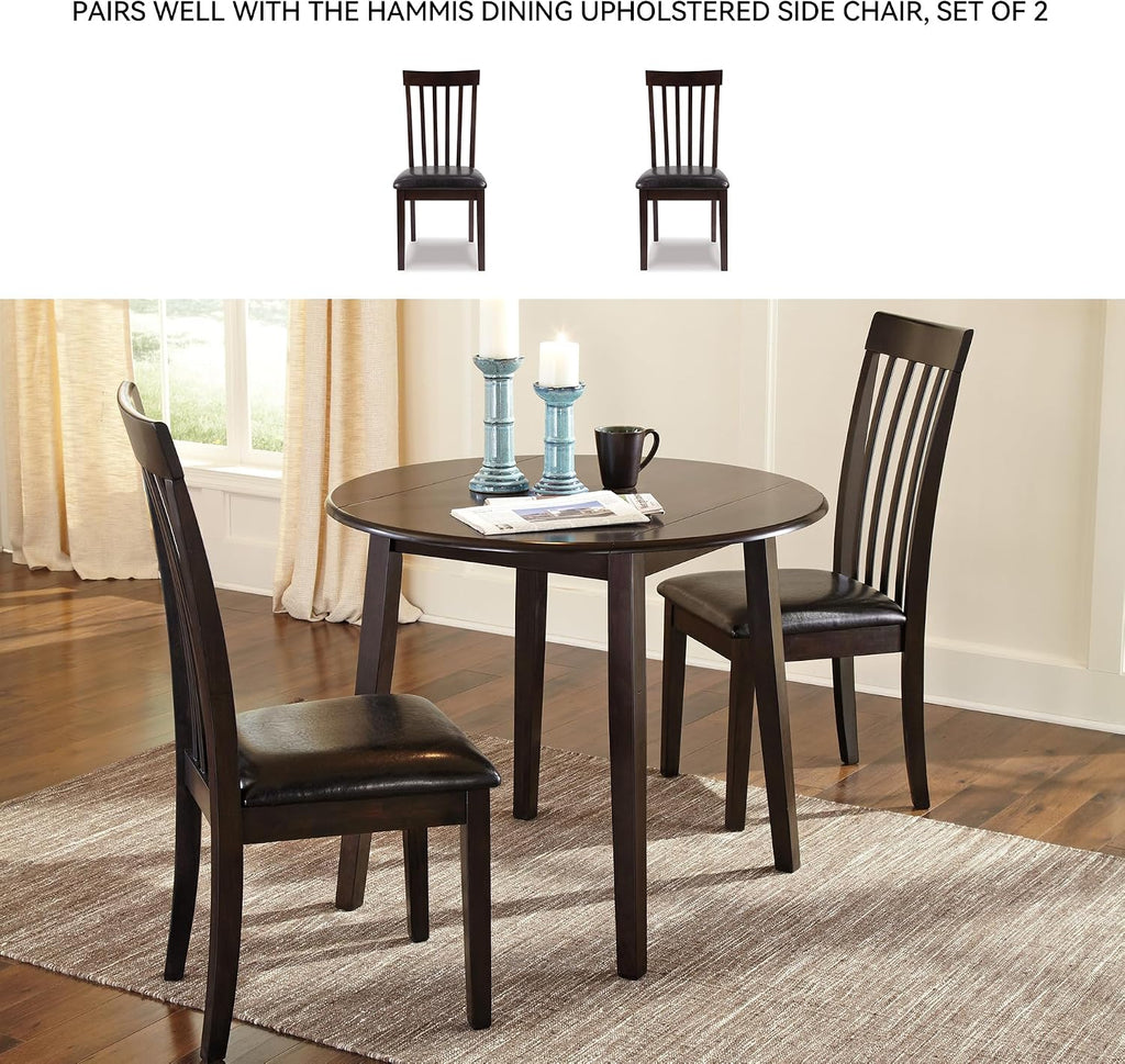 Dark Brown Round Drop Leaf Table
