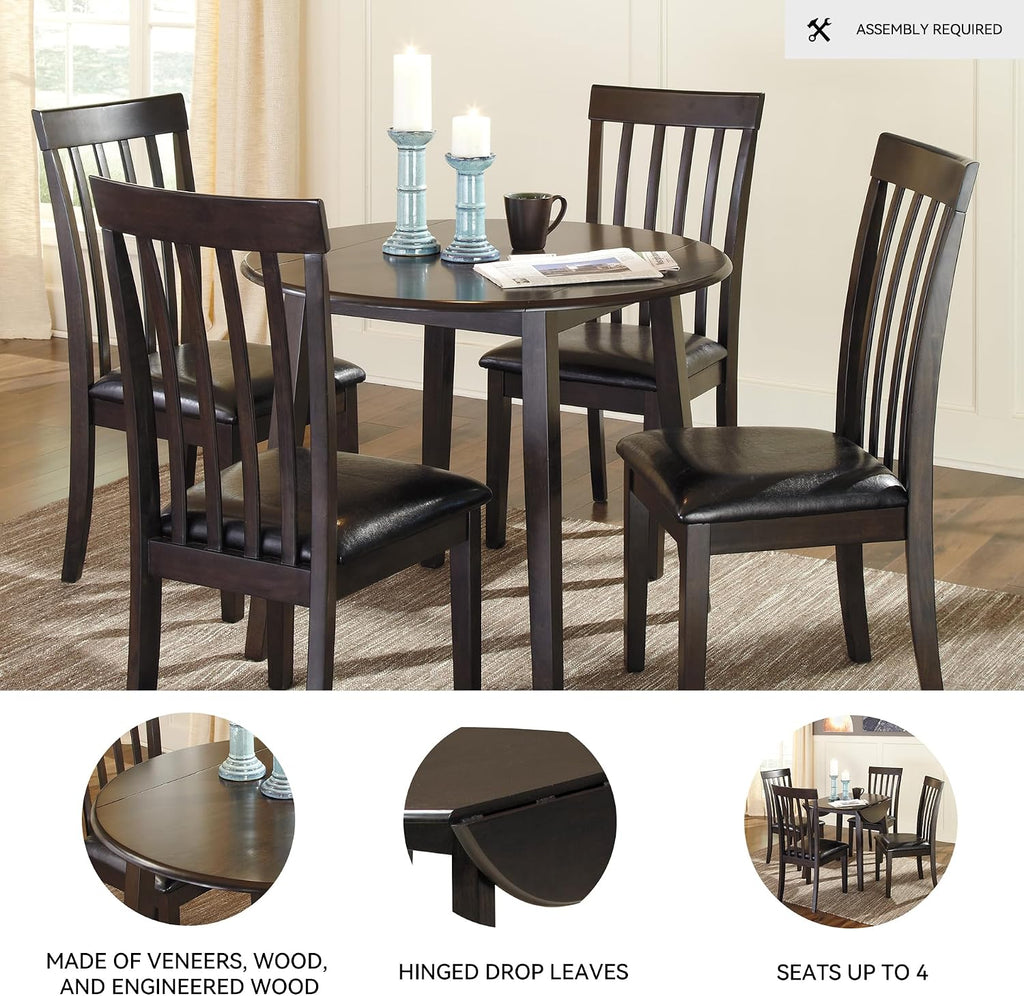 Dark Brown Round Drop Leaf Table
