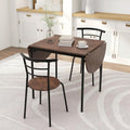 Metal Frame 3pc Drop Leaf Dining Set