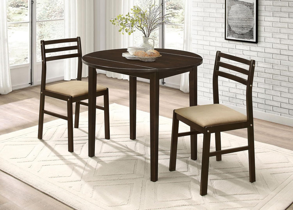 Cappuccino Tan 3pc Round Dining Set